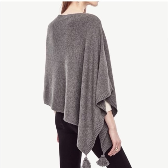 Ann Taylor Gray Wool Cashmere Blend Poncho - Picture 1 of 13